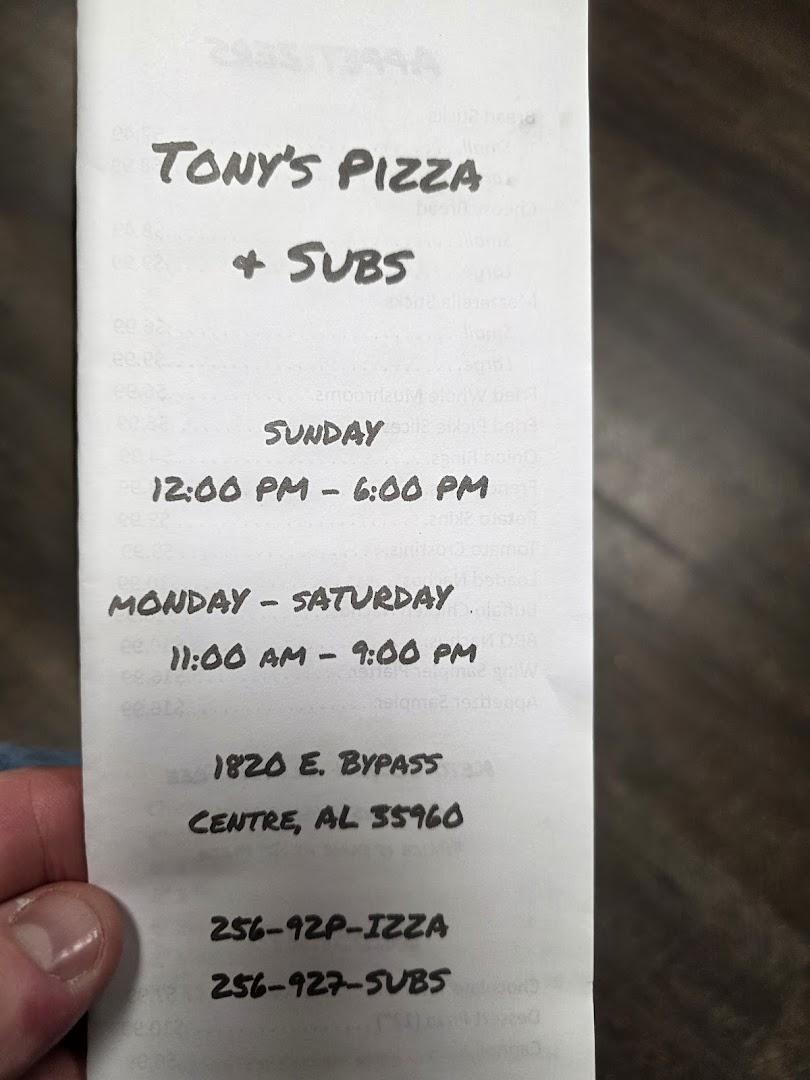 Tony's Pizza and Subs Menu image 3